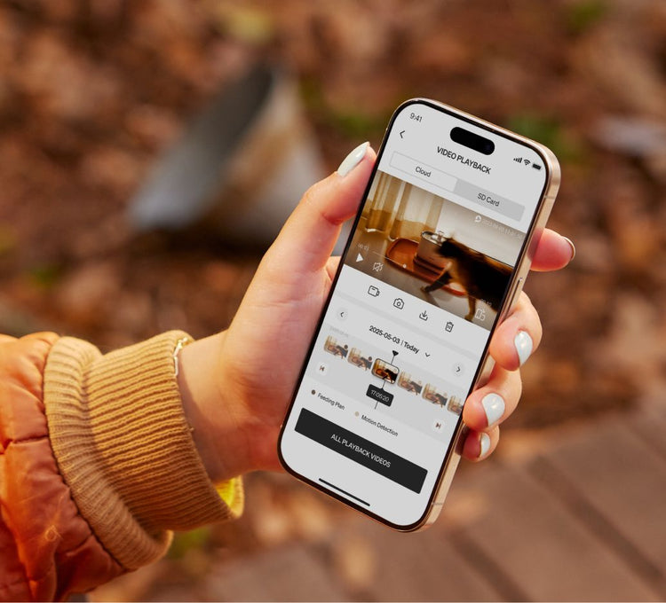 Petlibro application mobile de caméra pour animaux, lecture vidéo cloud/SD et détection de mouvement sur smartphone tenu en main