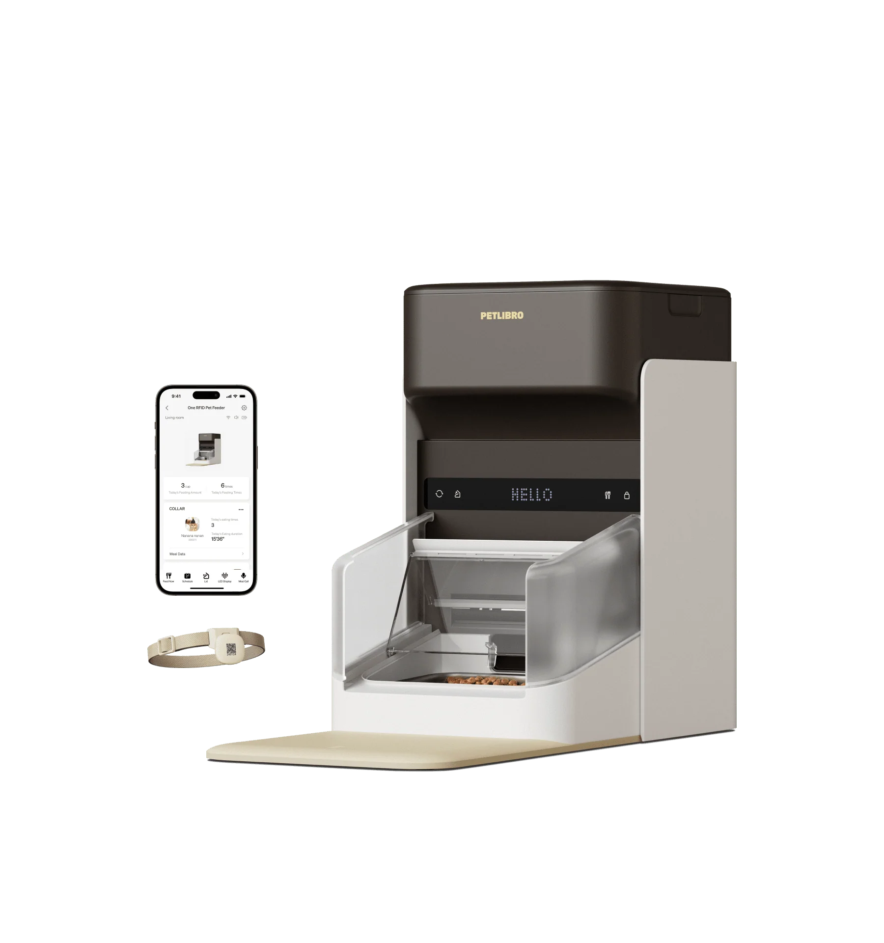 Petlibro PETLIBRO distributeur automatique de nourriture pour animal de compagnie chat, avec appli; mention fontaine à eau et bac à litière