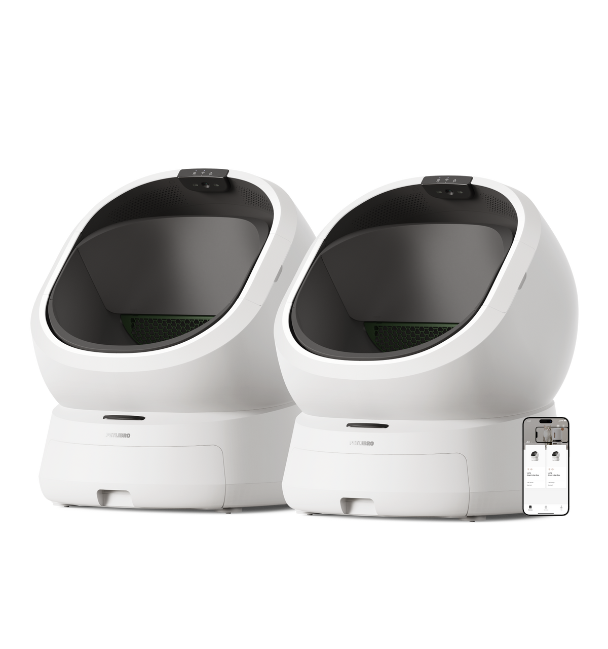 Petlibro PETLIBRO bac à litière automatique blanc pour animal de compagnie chat, avec appli; mention distributeur automatique de nourriture et fontaine à eau