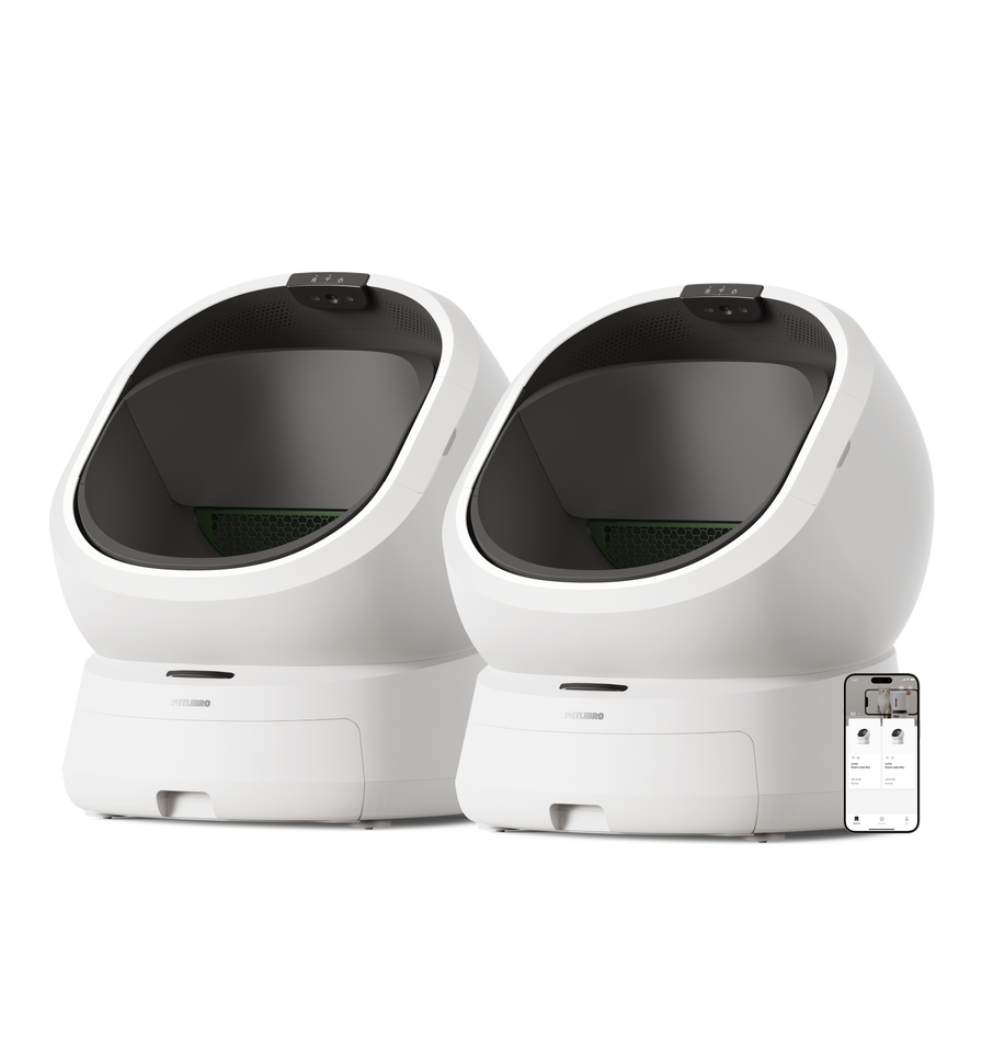 Petlibro PETLIBRO bac à litière automatique blanc pour animal de compagnie chat, avec appli; mention distributeur automatique de nourriture et fontaine à eau