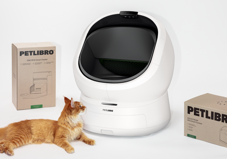 Petlibro PETLIBRO bac à litière blanc pour animal de compagnie, chat, avec distributeur automatique de nourriture et fontaine à eau en boîte