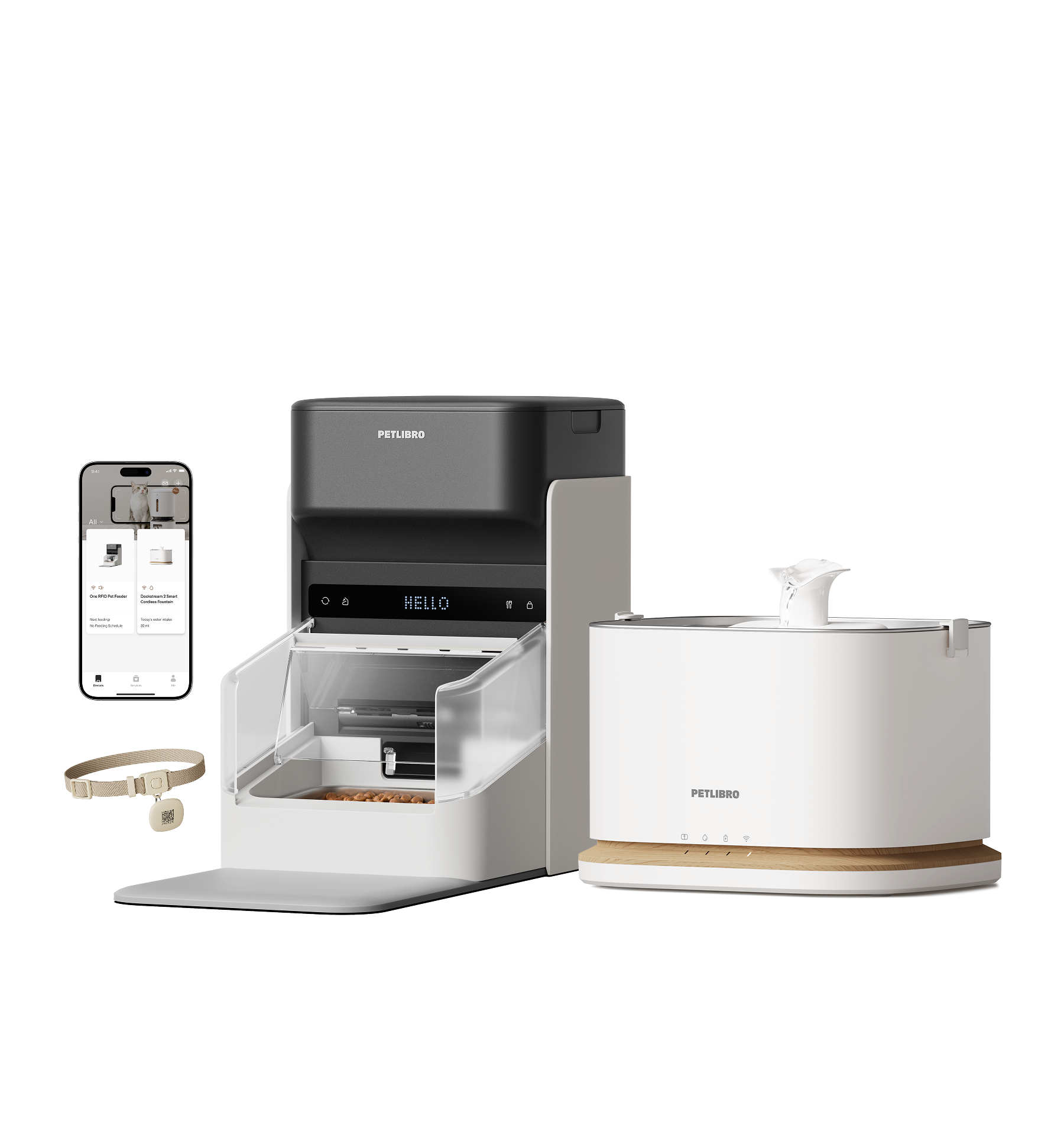 Petlibro PETLIBRO pour animal de compagnie: chat, distributeur automatique de nourriture, fontaine à eau et bac à litière connectés app