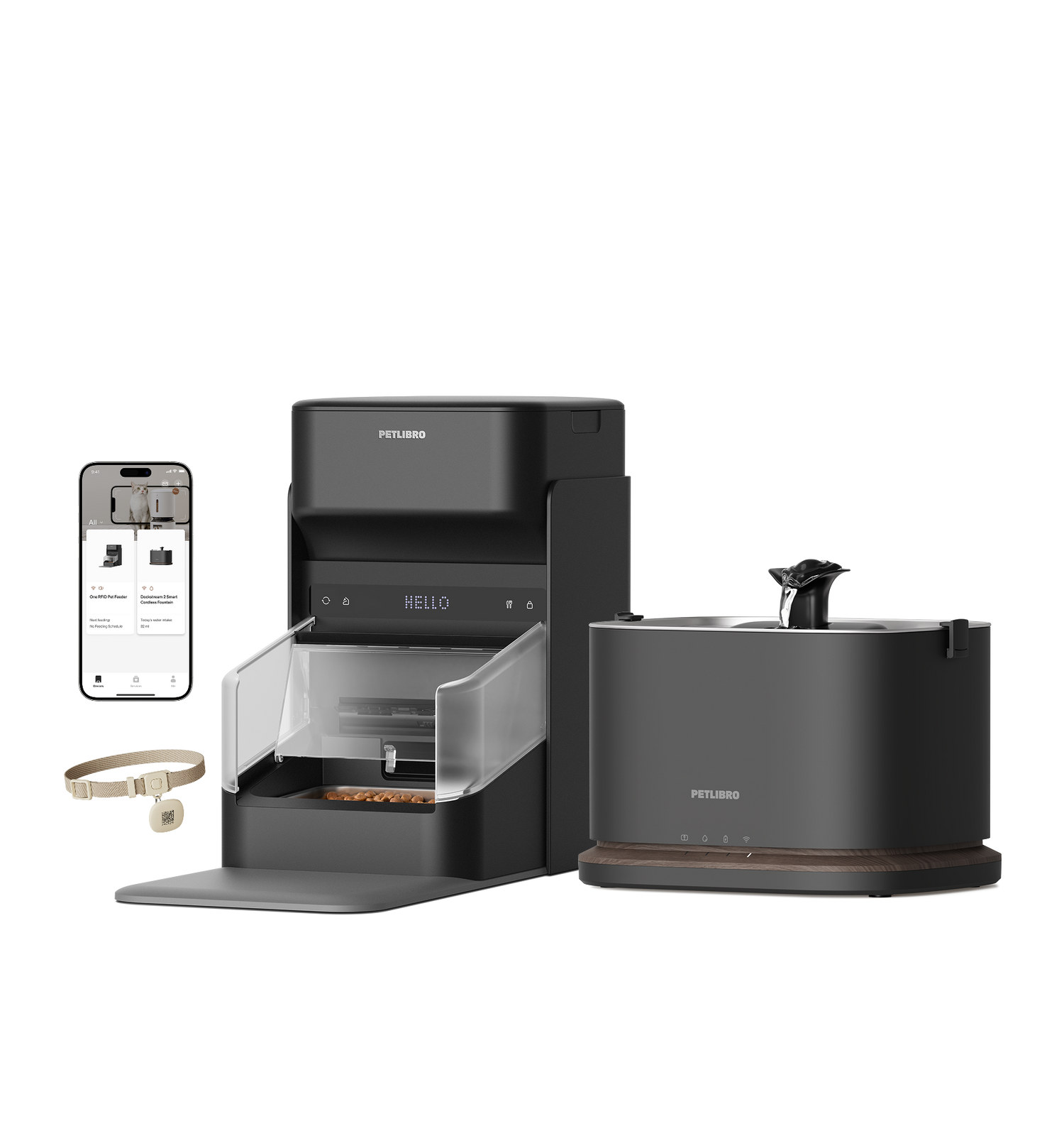 Petlibro PETLIBRO animal de compagnie chat: distributeur automatique de nourriture, fontaine à eau et bac à litière connectés, noirs