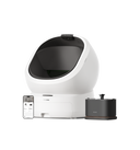 Petlibro PETLIBRO bac à litière blanc pour chat, avec app; animal de compagnie, distributeur automatique de nourriture et fontaine à eau noirs.