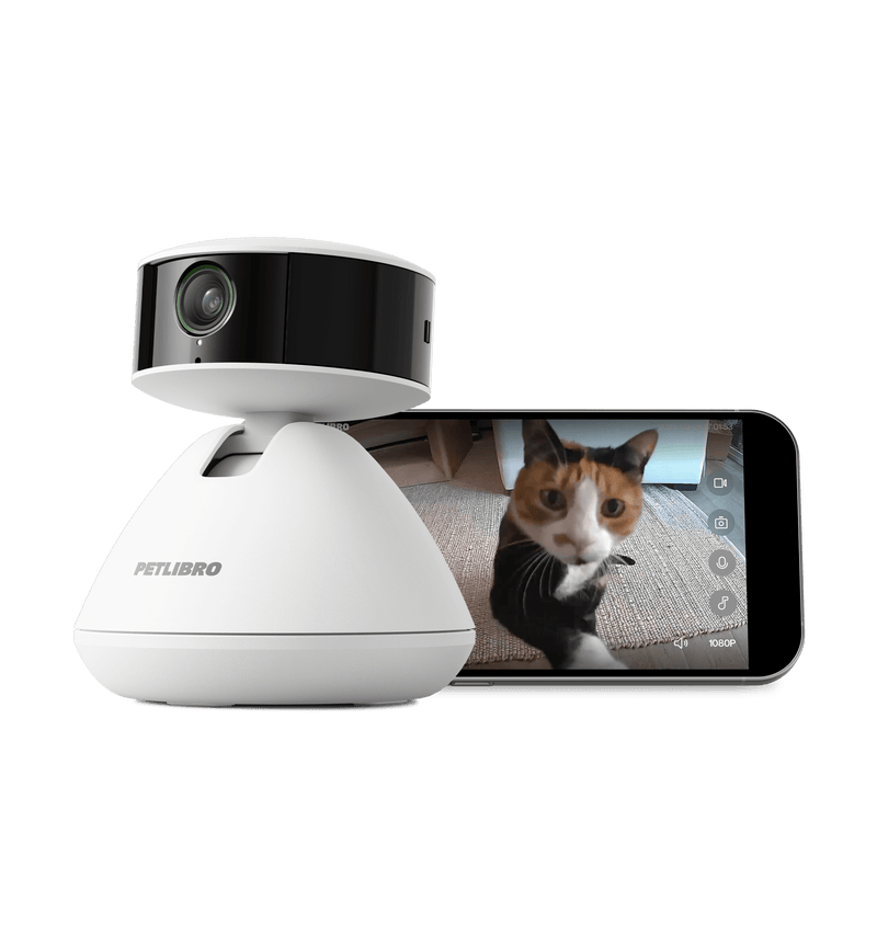 Petlibro PETLIBRO caméra pour animal de compagnie avec chat à l’écran; mention distributeur automatique de nourriture, fontaine à eau, bac à litière