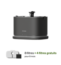 Petlibro PETLIBRO fontaine à eau noire pour animal de compagnie chat, avec 4 filtres; mention bac à litière et distributeur automatique de nourriture