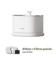 Petlibro PETLIBRO fontaine à eau blanche pour animal de compagnie, chat; mention distributeur automatique de nourriture et bac à litière, +4 filtres gratuits