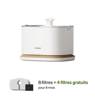 Petlibro PETLIBRO fontaine à eau blanche pour animal de compagnie chat, avec 4 filtres; mention distributeur automatique de nourriture, bac à litière