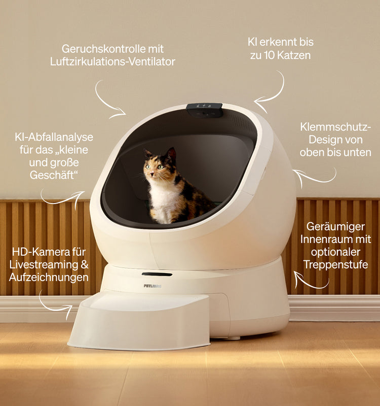 Petlibro PETLIBRO bac à litière intelligent blanc avec chat; accessoires animal de compagnie, distributeur automatique de nourriture, fontaine à eau