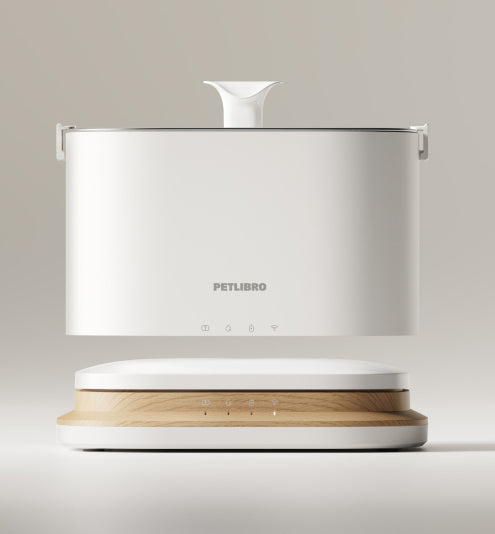 Petlibro PETLIBRO fontaine à eau blanche pour animal de compagnie, design minimal, pour chat, avec distributeur automatique de nourriture et bac à litière