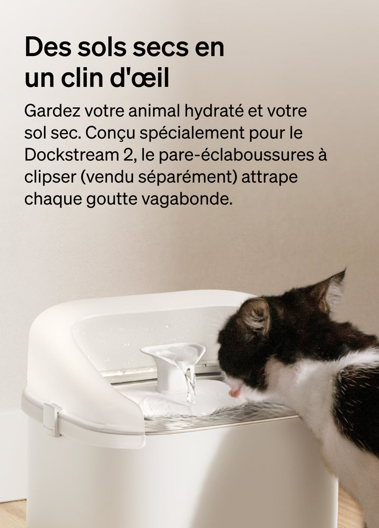 Petlibro PETLIBRO fontaine à eau blanche anti-éclaboussures, chat animal de compagnie boit; mention distributeur automatique de nourriture et bac à litière