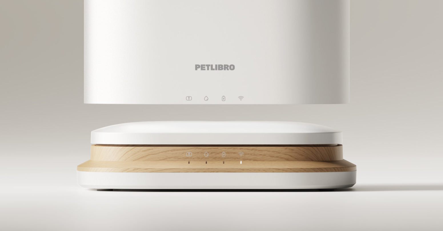 Petlibro PETLIBRO pour animal de compagnie: chat, distributeur automatique de nourriture, fontaine à eau, bac à litière blanc effet bois