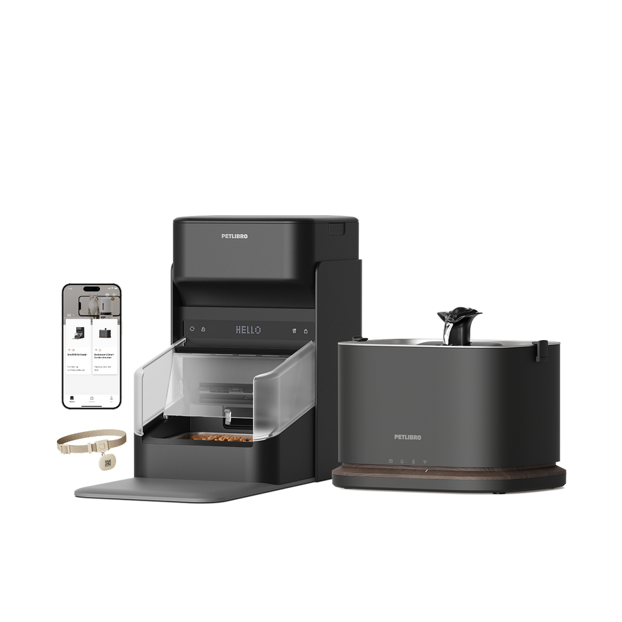 Petlibro PETLIBRO pour animal de compagnie: distributeur automatique de nourriture, fontaine à eau et bac à litière pour chat, noir, avec appli