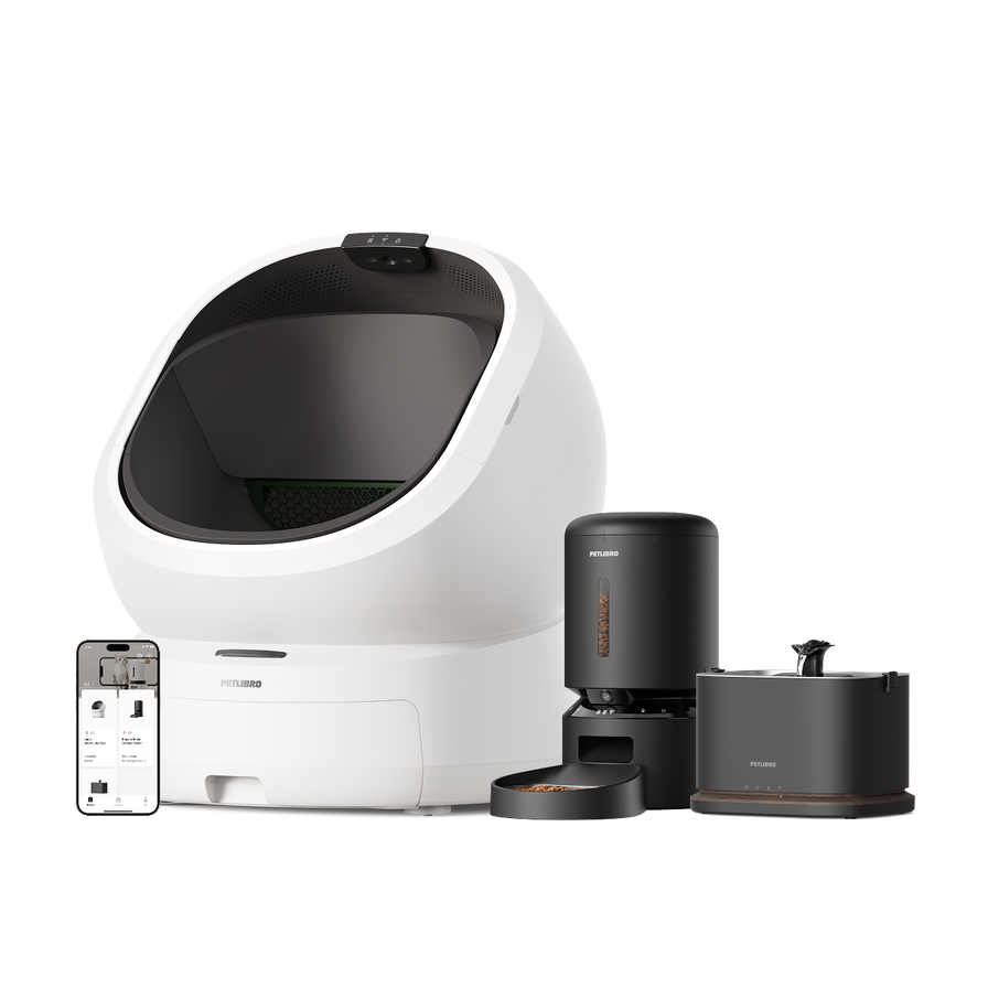 Luma Bac à litière intelligent & Distributeur intelligent avec caméra de surveillance Granary & Fontaine à eau intelligente Dockstream 2