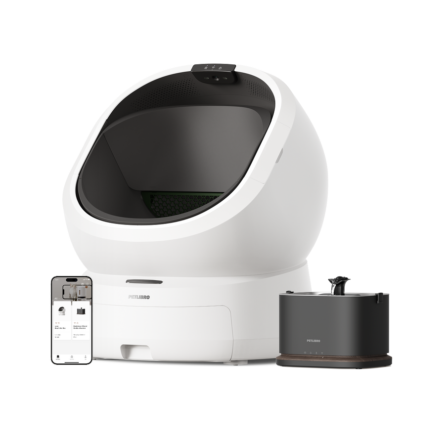 Luma Bac à litière intelligent & Fontaine à eau intelligente Dockstream 2