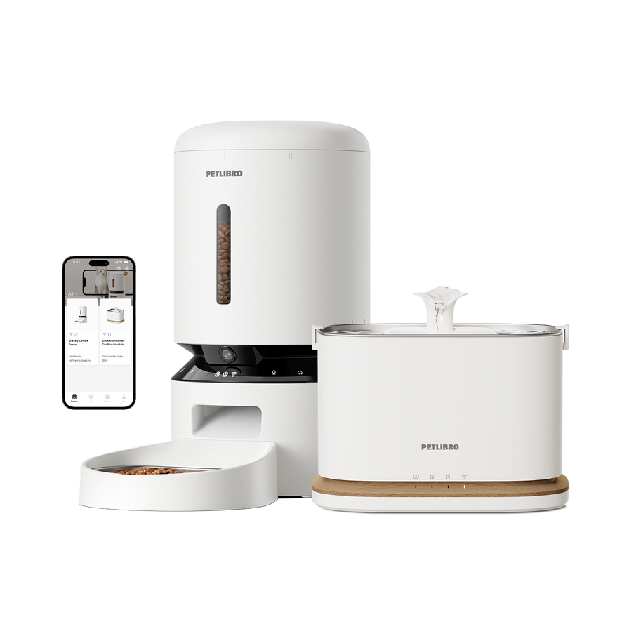 Petlibro PETLIBRO pour animal de compagnie: distributeur automatique de nourriture et fontaine à eau pour chat, bac à litière via appli mobile