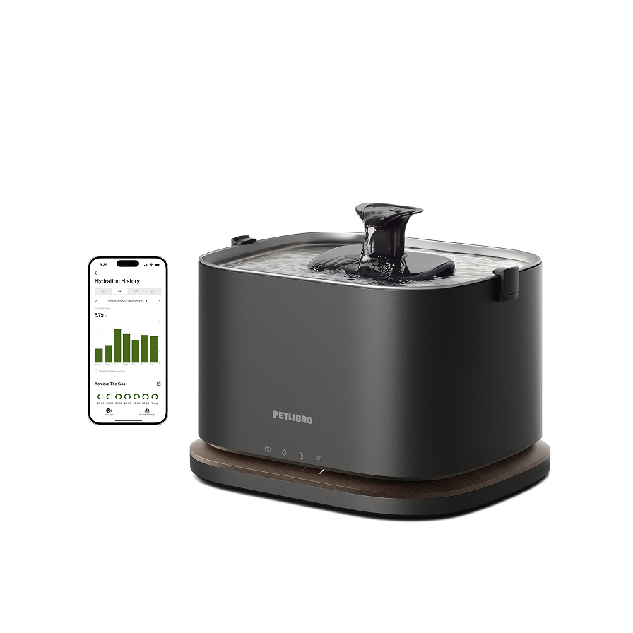 Petlibro PETLIBRO fontaine à eau noire pour animal de compagnie chat, avec suivi appli; mention distributeur automatique de nourriture, bac à litière